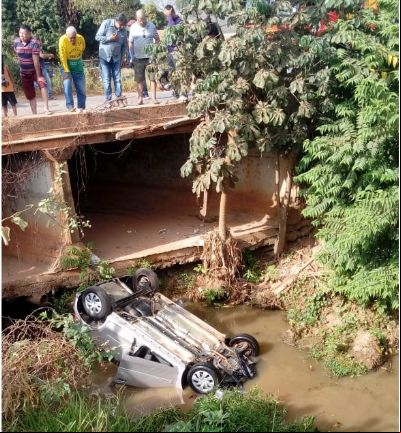 Buzina assusta motorista e carro cai em c