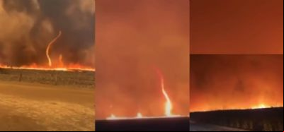 <Font color=Orange> Vídeo </font color> | Incêndio que perdura há 3 dias em MT impressiona pela formação de redemoinho de fogo