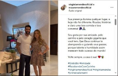 <Font color=Orange> Vídeo </font color> | Virginia recebe Gusttavo Lima para jantar